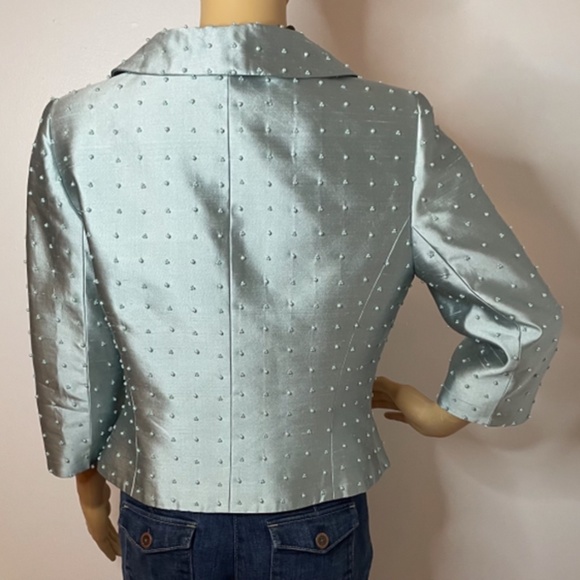 Baby blue 100% silk beaded sixties vintage jacket! - Picture 8 of 11